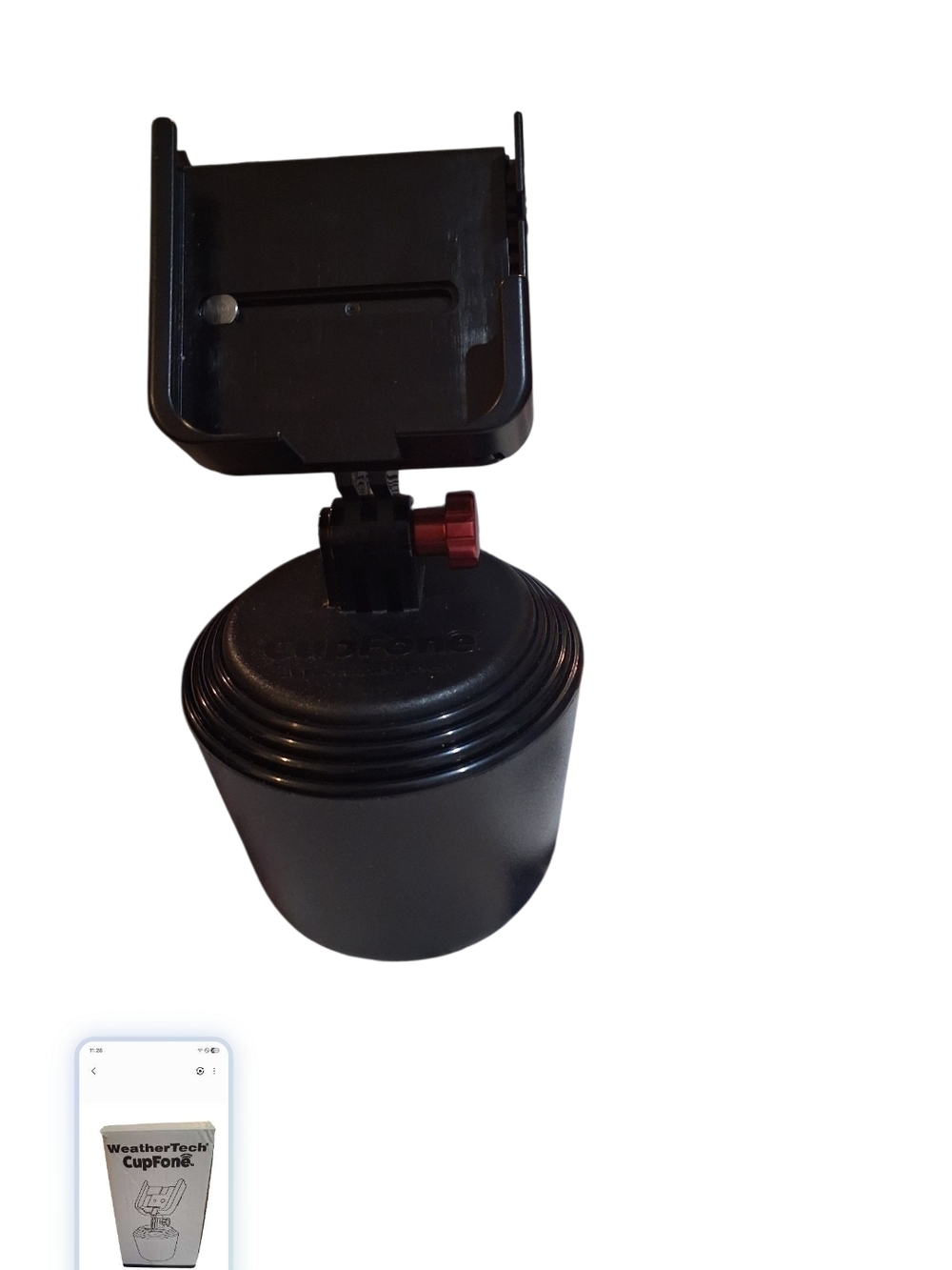 WeatherTech CupFone Car Cup Holder Phone Mount - White Box - Picture 2 of 5